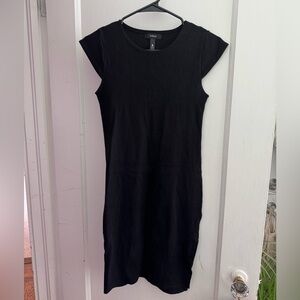 Aqua Black Sheath Mini Dress Sleeveless Crew Neck